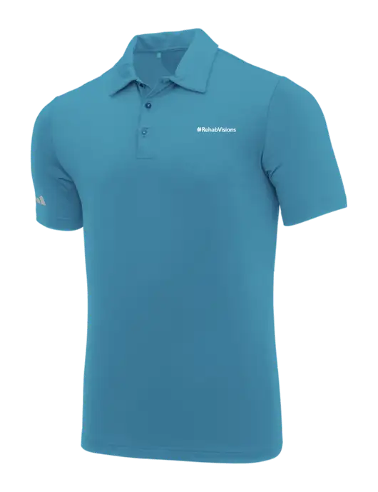 Adidas Sapphire Blue Ultimate Solid Polo w/RehabVisions Logo