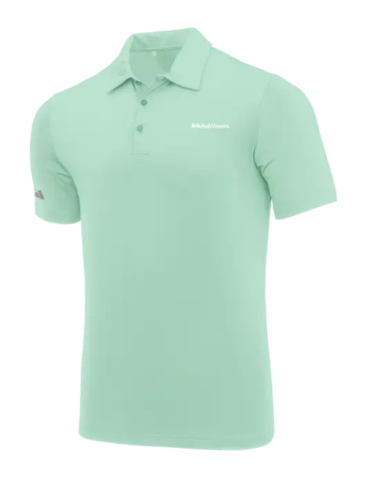 Adidas Very Light Green Ultimate Solid Polo w/RehabVisions Logo