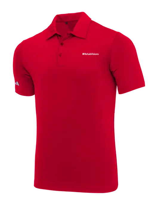 Adidas Red Ultimate Solid Polo w/RehabVisions Logo