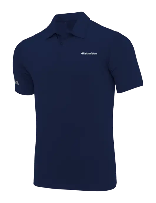 Adidas Navy Blue Ultimate Solid Polo w/RehabVisions Logo