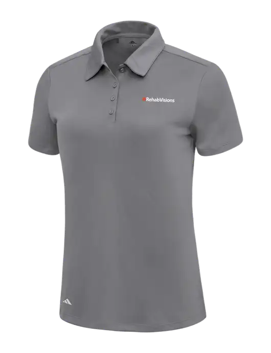 Adidas Medium Grey Womens Ultimate Solid Polo w/RehabVisions Logo