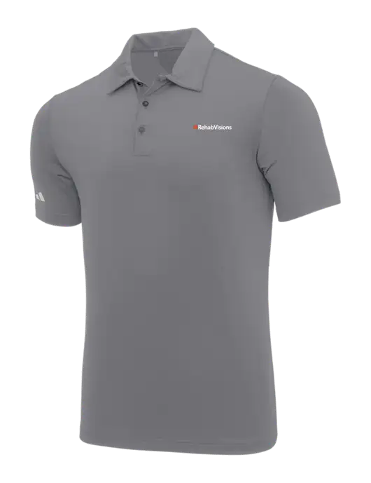 Adidas Medium Grey Ultimate Solid Polo w/RehabVisions Logo