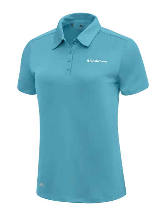 Adidas Sapphire Blue Womens Ultimate Solid Polo w/RehabVisions Logo