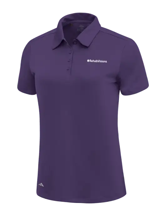 Adidas Purple Womens Ultimate Solid Polo w/RehabVisions Logo
