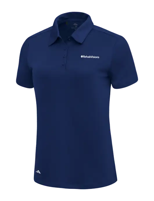 Adidas Navy Blue Womens Ultimate Solid Polo w/RehabVisions Logo