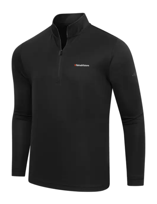 Adidas Black Lightweight Quarter Zip Pullover w/RehabVisions Logo