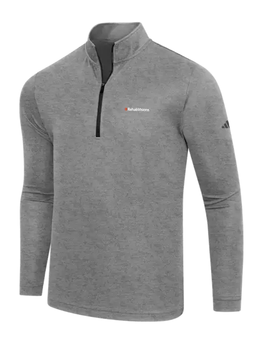 Adidas Black Heather  Lightweight Quarter Zip Pullover w/RehabVisions Logo