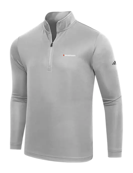 Adidas Medium Grey  Lightweight Quarter Zip Pullover w/RehabVisions Logo