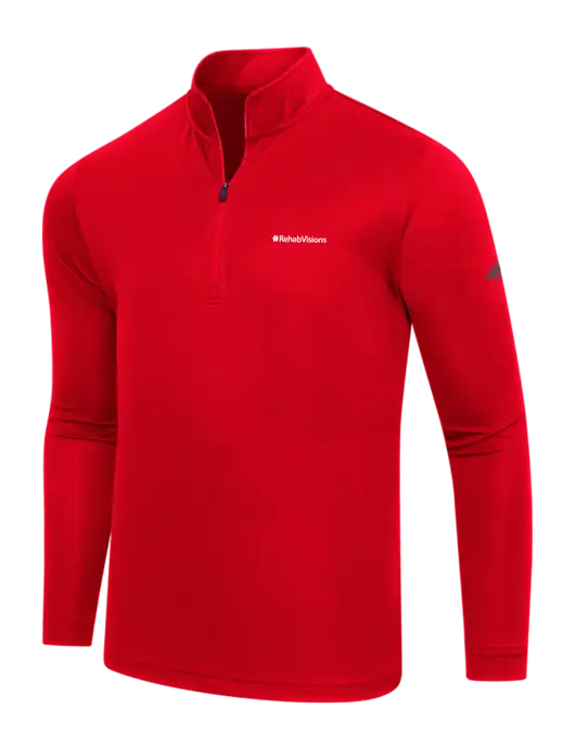 Adidas Red Lightweight Quarter Zip Pullover w/RehabVisions Logo