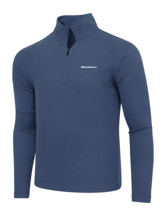 Adidas  Navy  Melange 3 Stripes Quarter Zip Sweater w/RehabVisions Logo