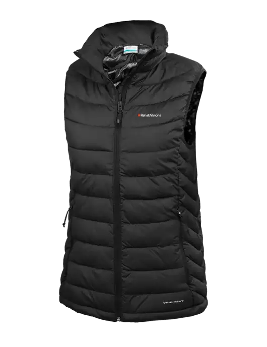 Columbia Womens Black Powder Lite Vest w/RehabVisions Logo