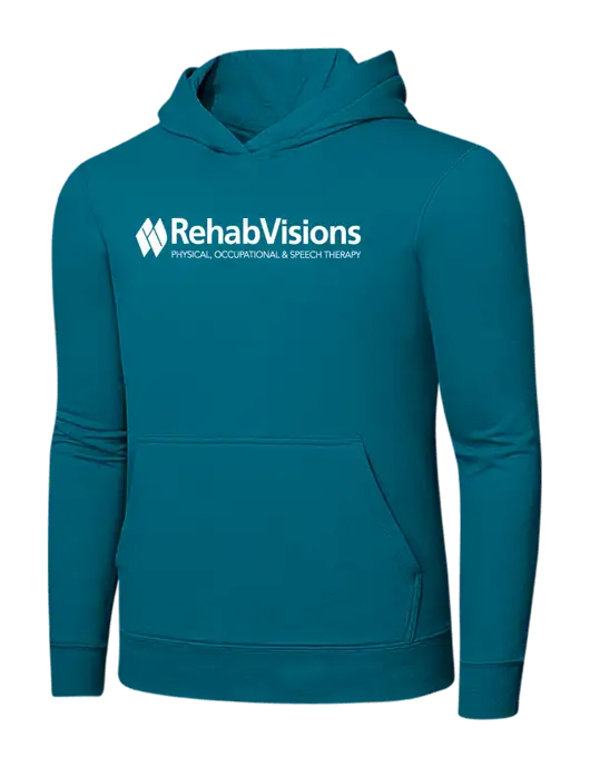 Dark Teal 7.8 oz Ring Spun Hooded Sweatshirt w/RehabVisions Logo