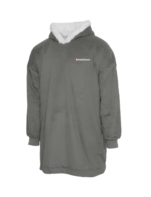 Wearable Lodge Medium Grey Blanket w/RehabVisions Logo