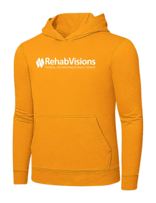 Yellow Gold 7.8 oz Ring Spun Hooded Sweatshirt w/RehabVisions Logo