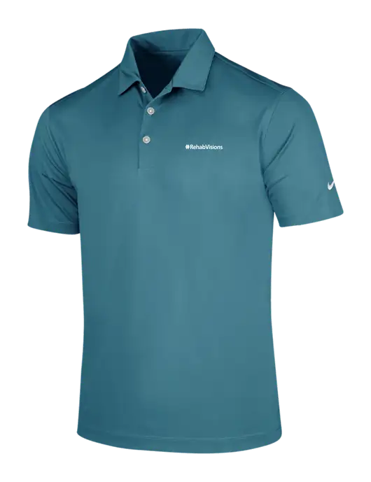 NIKE Dark Teal Dri-Fit Vertical Mesh Polo w/RehabVisions Logo