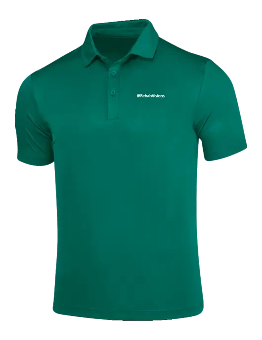 Green Posi-UV Pro Polo w/RehabVisions Logo