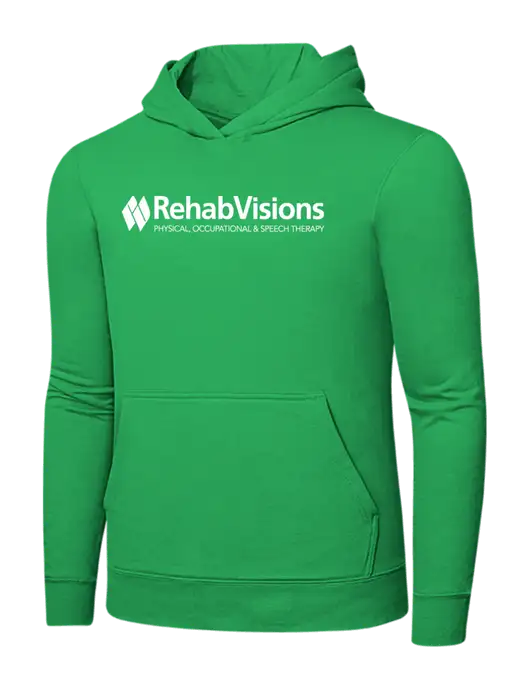 Light Kelly Green 7.8 oz Ring Spun Hooded Sweatshirt w/RehabVisions Logo