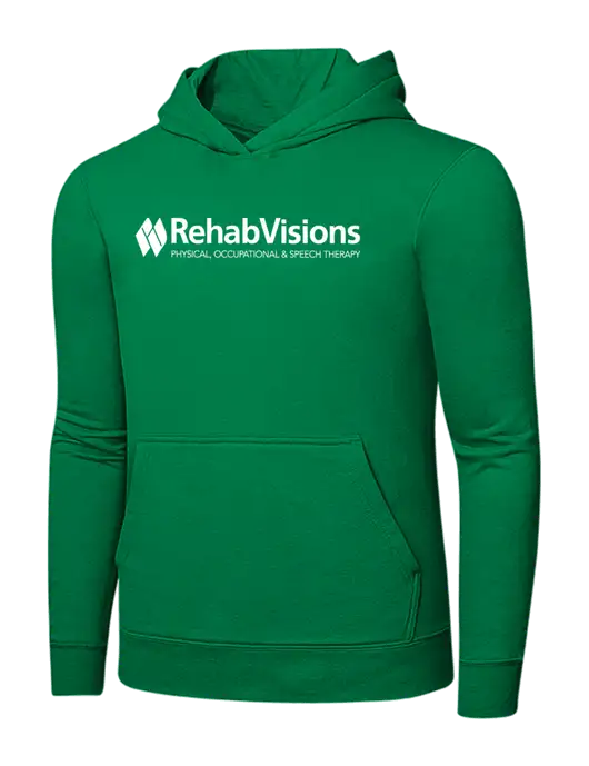 Dark Kelly Green 7.8 oz Ring Spun Hooded Sweatshirt w/RehabVisions Logo
