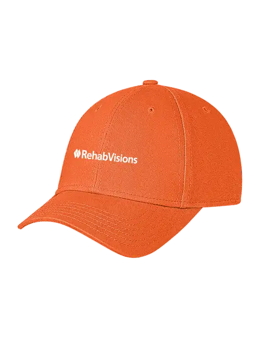 Orange Structured Soft Snap Closure Hook & Loop Cap w/RehabVisions Logo