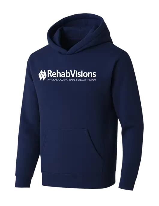 BELLA+CANVAS Navy Sponge Fleece Pullover Hoodie w/RehabVisions Logo