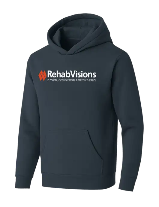 BELLA+CANVAS Dark Grey Sponge Fleece Pullover Hoodie w/RehabVisions Logo