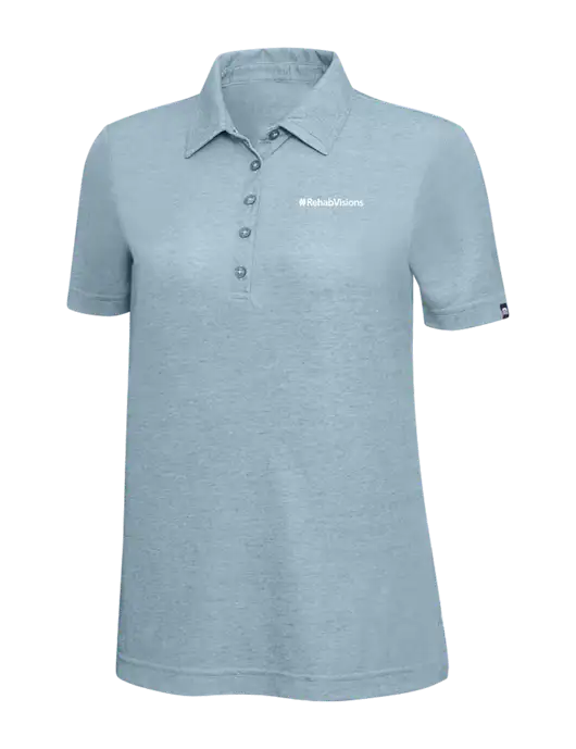 TravisMathew Light Blue Heather Womens  Oceanside Polo w/RehabVisions Logo