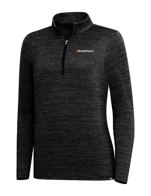 TravisMathew Black Womens Crestview 1/4 Zip w/RehabVisions Logo
