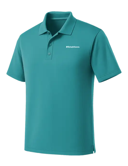 Light Teal Dry Zone UV Micro Mesh Polo w/RehabVisions Logo