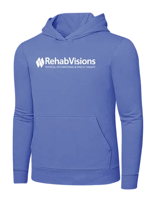Carolina Blue 7.8 oz Ring Spun Hooded Sweatshirt w/RehabVisions Logo
