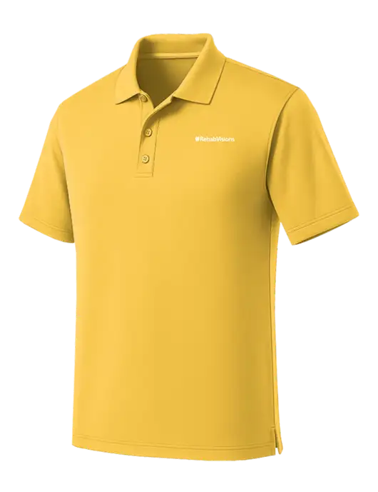 Yellow Dry Zone UV Micro Mesh Polo w/RehabVisions Logo