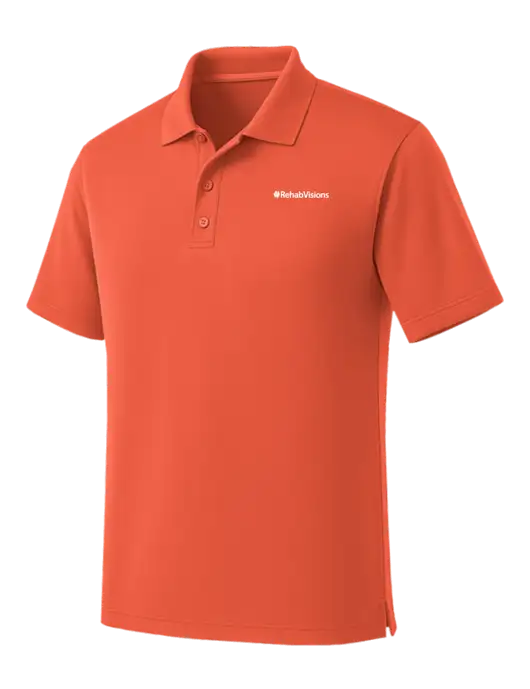 Coral Dry Zone UV Micro Mesh Polo w/RehabVisions Logo