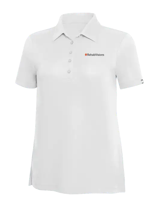 TravisMathew White Solid Womens Oceanside Polo w/RehabVisions Logo