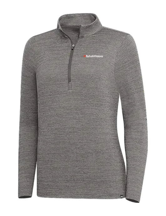 TravisMathew Medium Grey Heather Womens Crestview 1/4 Zip w/RehabVisions Logo