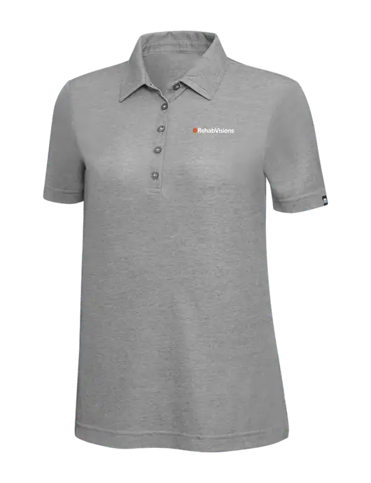 TravisMathew Grey Heather Womens Oceanside Polo w/RehabVisions Logo