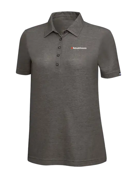TravisMathew Black Heather Womens Oceanside Polo w/RehabVisions Logo