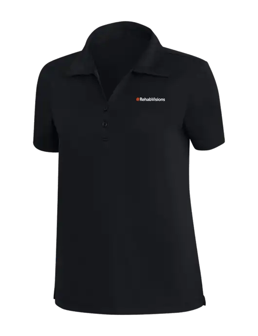 TravisMathew Black Womens Coto Performance Polo w/RehabVisions Logo