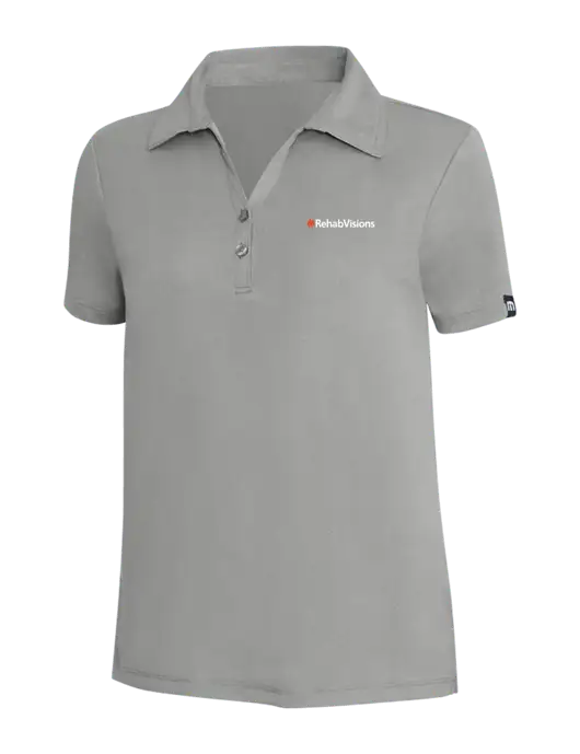 TravisMathew Light Grey Heather Womens Coto Performance Polo w/RehabVisions Logo