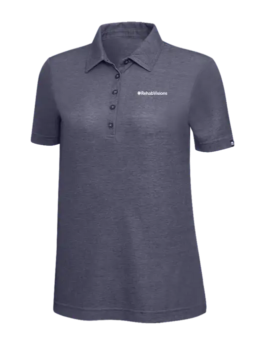 TravisMathew Navy Heather Womens Oceanside Polo w/RehabVisions Logo