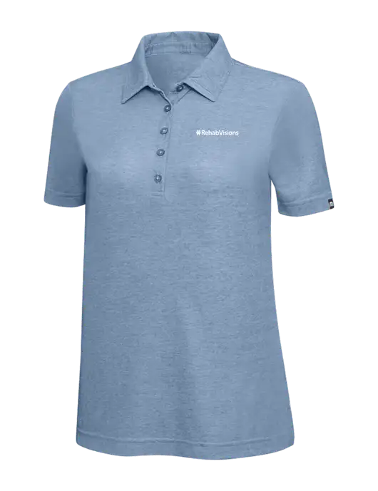 TravisMathew Slate Blue Heather Womens Oceanside Polo w/RehabVisions Logo