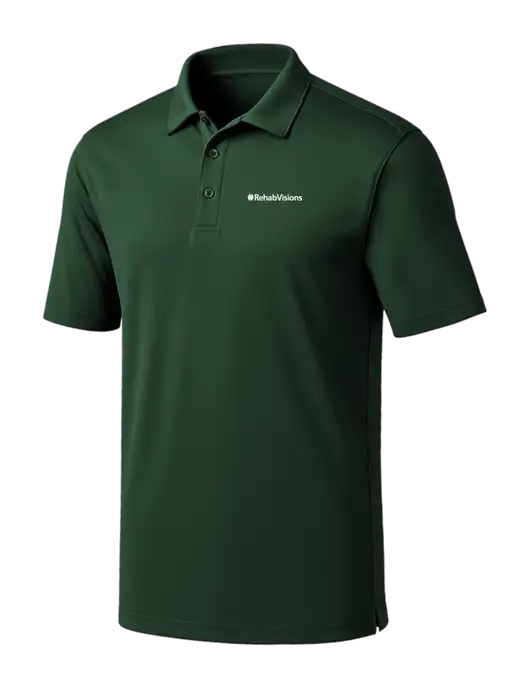 Dark Green Silk Touch Performance Polo w/RehabVisions Logo