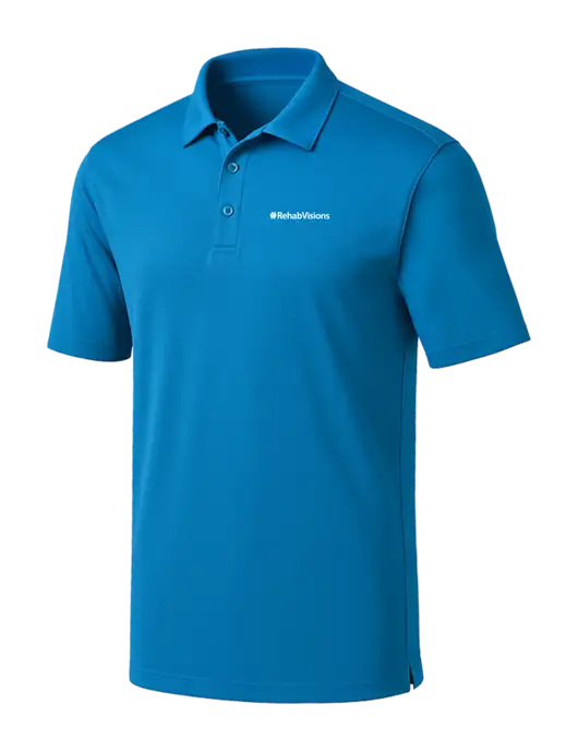 Royal Blue Silk Touch Performance Polo w/RehabVisions Logo