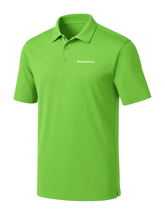 Light Kelly Green Silk Touch Performance Polo w/RehabVisions Logo