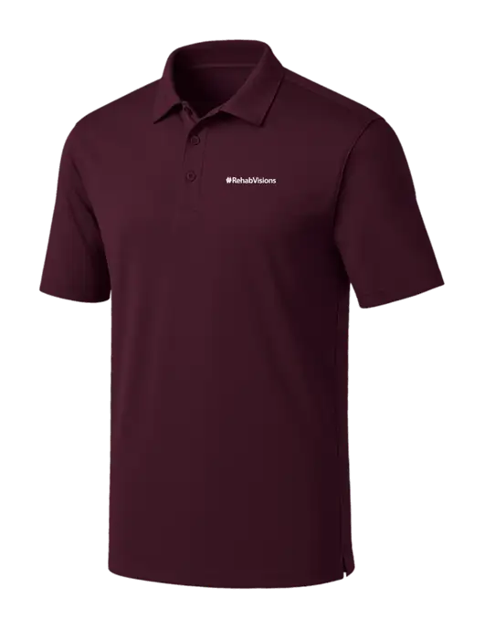 Maroon Silk Touch Performance Polo w/RehabVisions Logo
