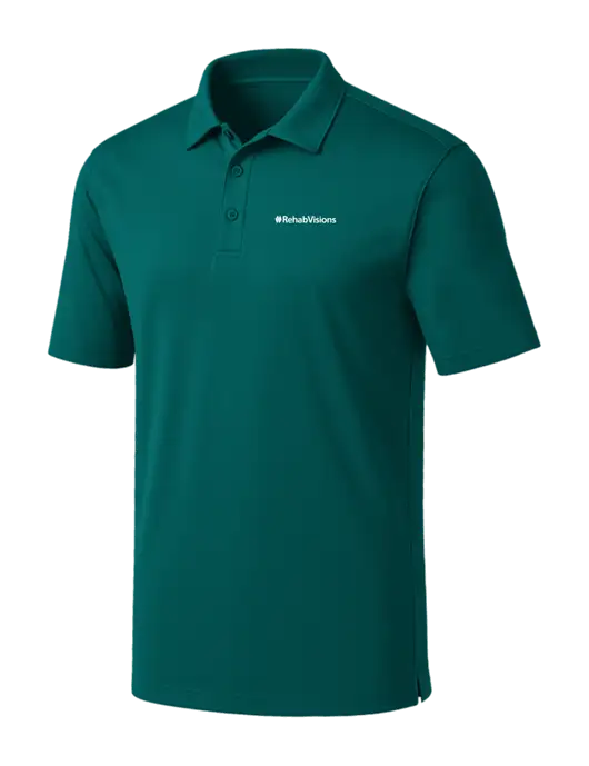 Dark Teal Silk Touch Performance Polo w/RehabVisions Logo