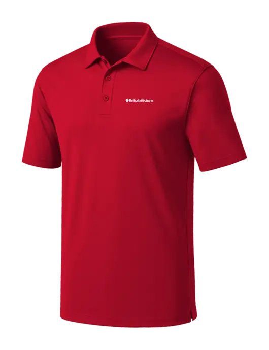 Red Silk Touch Performance Polo w/RehabVisions Logo