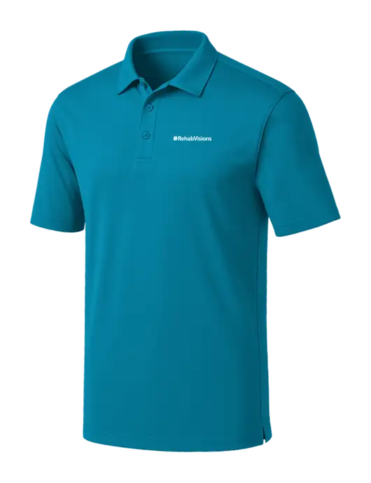 Sapphire Blue Silk Touch Performance Polo w/RehabVisions Logo