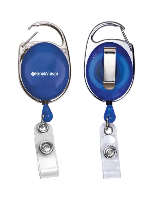 Royal Carabiner Style Badge Reel and Badge Holder w/RehabVisions Logo
