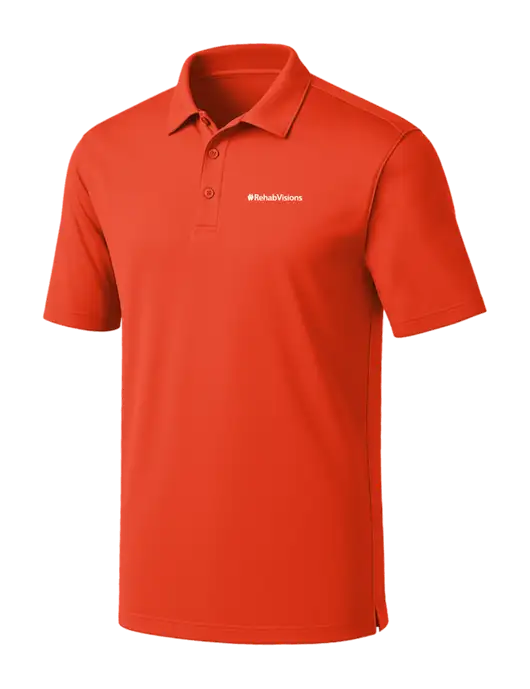 Orange Silk Touch Performance Polo w/RehabVisions Logo