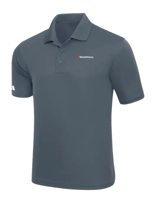 Adidas Medium Grey Basic Sport Polo w/RehabVisions Logo