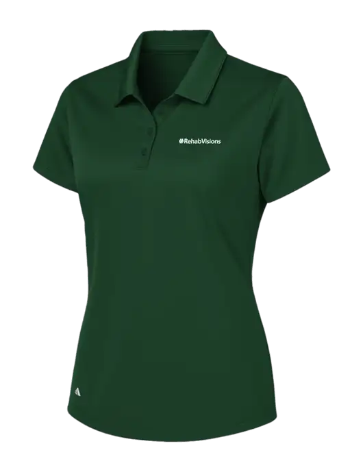 Adidas Dark Green Womens Basic Sport Polo w/RehabVisions Logo